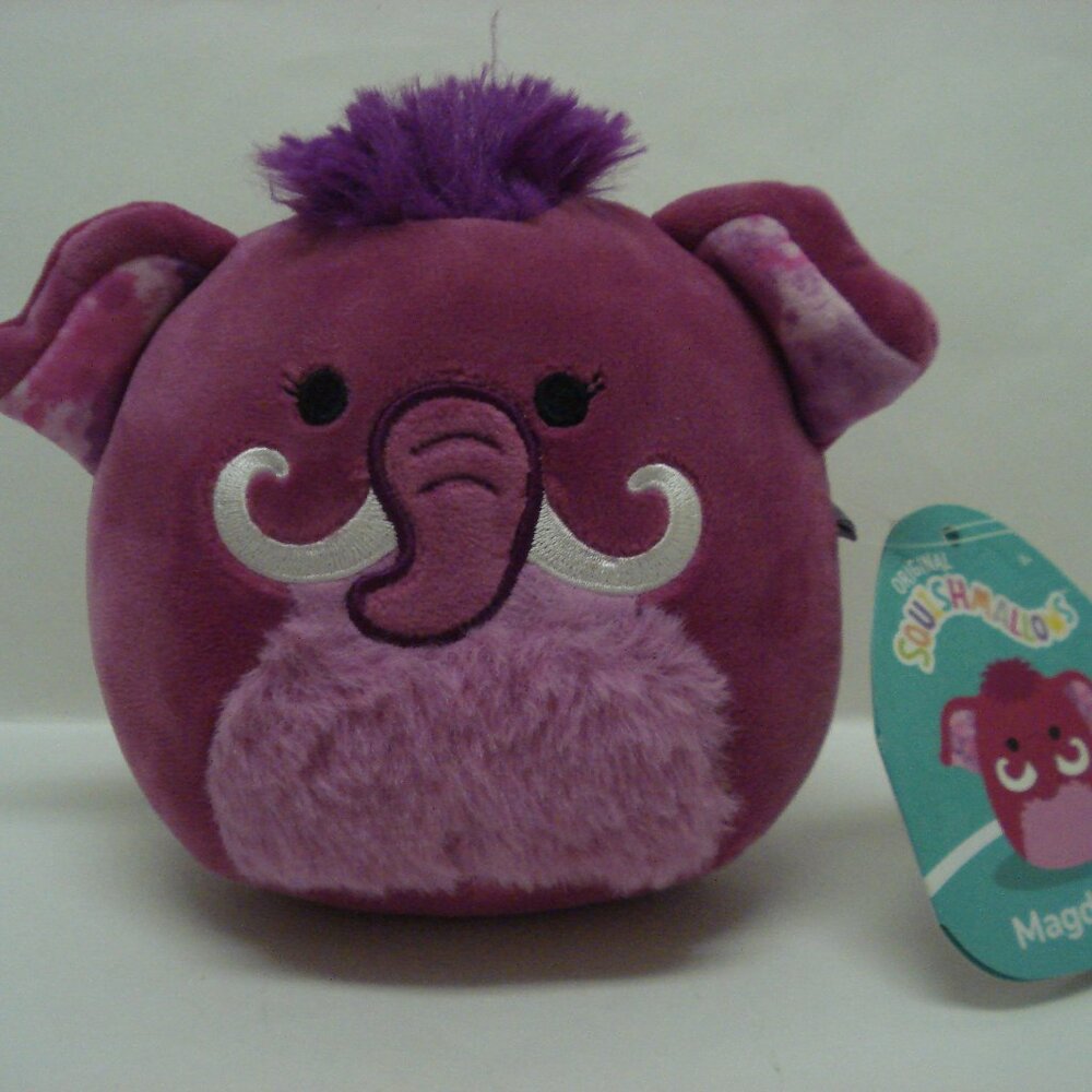 Original Squishmallows 7-Inch Magdalena the Magenta Woolly Mammoth Cuddly Plush